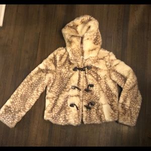 Faux fur hooded coat